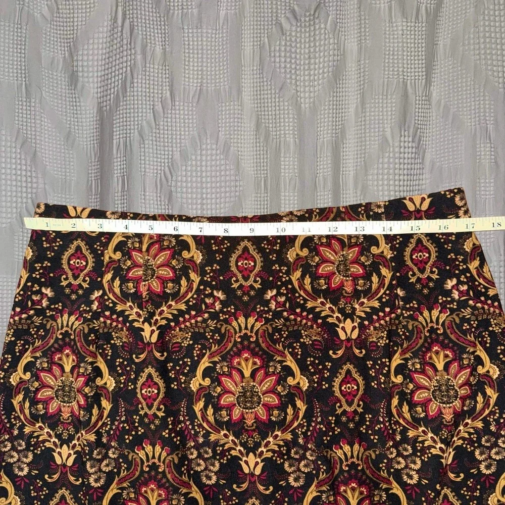 Briggs Midi Skirt Black Gold Damask Floral Boho Western Academia Earthy Fall 16